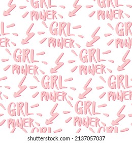Lettering Pattern with hand-drawn elements and texts about women