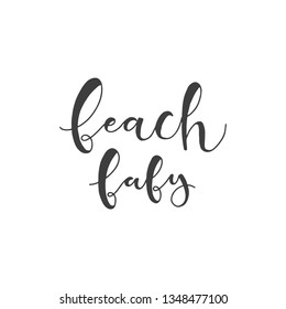 Lettering with phrase Beach baby. Vector illustration.