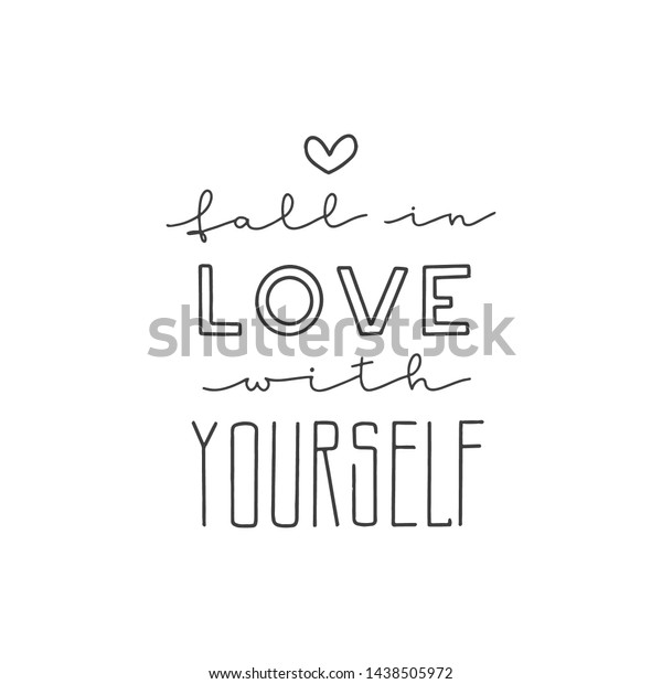 Lettering Phrase Fall Love Yourself Vector Stock Vector (Royalty Free ...