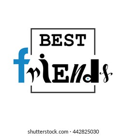 lettering of a phrase Friends. Unique typography poster or apparel design. t-shirt design. Vector art isolated on background. Inspirational quote.