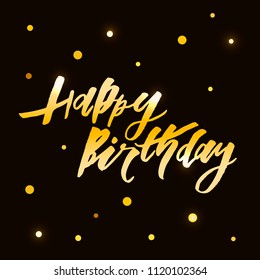 Luxury Happy Birthday Golden Greeting Celebration Stock Vector (Royalty ...