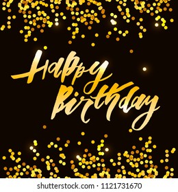 Lettering Phrase Happy Birthday Vector Illustration Stock Vector ...