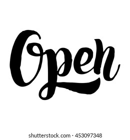lettering phrase the open .Typography element for design. Vector art isolated on background.