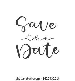 Lettering with phrase "Save the date". Vector illustration.