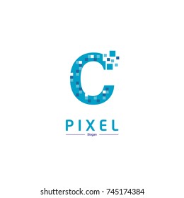 Lettering Pixel Logo Design
