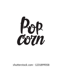 Lettering Popcorn. Vector illustration.