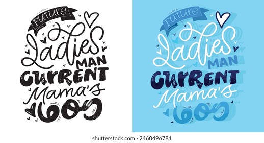 Lettering postcard about little baby.Cute hand drawn doodle lettering quote, print, t-shirt design, mug print. Baby shower.