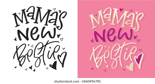 Lettering postcard about little baby.Cute hand drawn doodle lettering quote, print, t-shirt design, mug print. Baby shower.