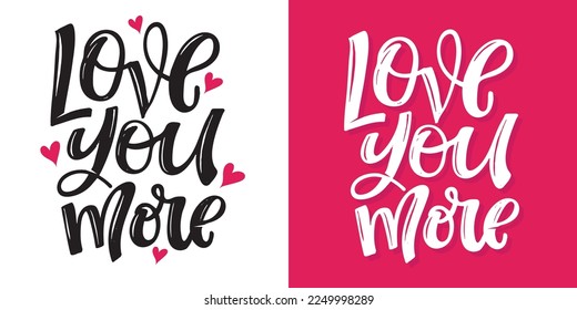 Lettering postcard about love. Happy Valentine'day card - hand drawn doodle lettering postcard. Heart, be mine. Vector