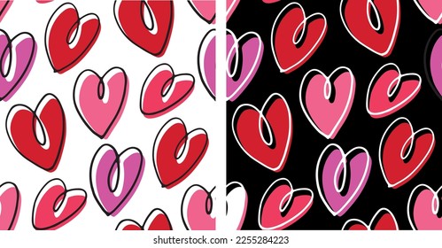 Lettering postcard about love. Happy Valentine'day card - hand drawn doodle lettering postcard. Heart, be mine. Vector