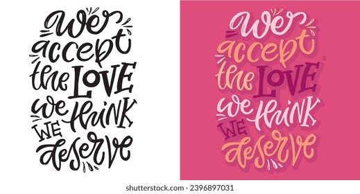 Lettering postcard, t-shirt design, mug print. Art lettering design.