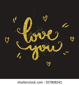 Lettering poster. Hand-drawn vector typography. Romantic illustration with text.