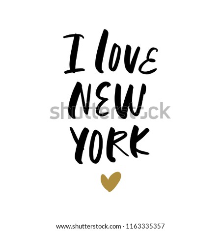 Lettering poster and postcard. New York. Vector illustration