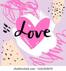 Lettering poster and postcard. Vector illustration
