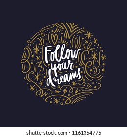 Lettering poster and postcard. Vector illustration