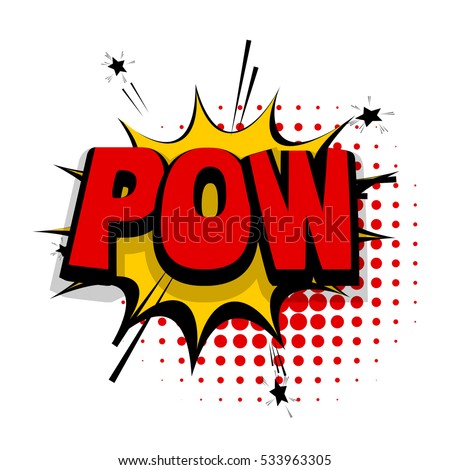 Lettering Pow Shoot Gun Comic Text Stock Vector (Royalty Free
