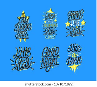Lettering prints about stars