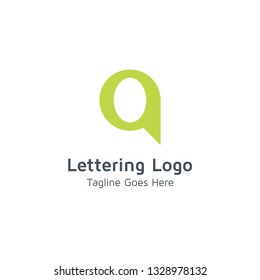 Lettering Q vector