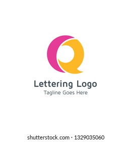 Lettering Q vector
