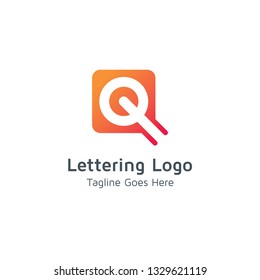 Lettering Q vector