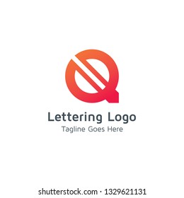 Lettering Q vector