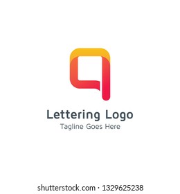Lettering Q vector