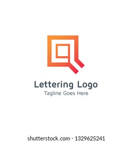 Lettering Q vector