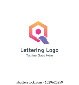 Lettering Q vector