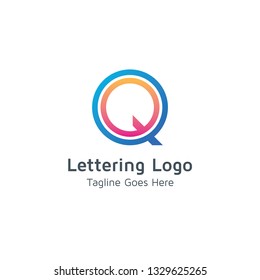 Lettering Q vector