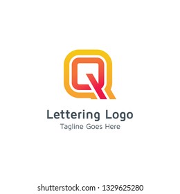 Lettering Q vector
