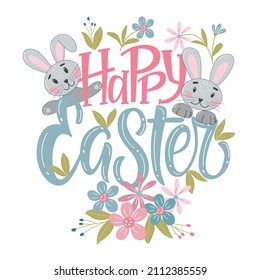 Lettering quote about easter. Perfect for t-shirt designs invitations posters postcards and prints for mugs pillows. Bright vector graphic on a transparent background.