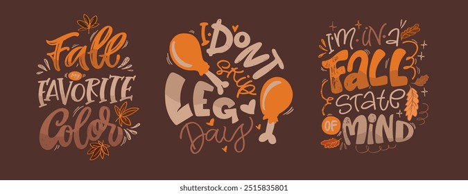 Lettering quote about fall, pumpkin, thanksgiving. Give thanks. Lettering for t-shirt design, mug print, bag print, clothes fashion. 100% hand drawn vector image.

