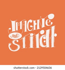 Lettering quote for embroidery and sewing theme. Concept of creativity, hobby at home, handmade workshop. Vector illustration for web and print. For posters, scrapbooking, stickers.