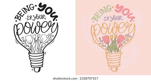 Lettering quote in modern calligraphy style . Inspiration slogan for print and poster design, t-shirt desdign, mug or bag print. Vector