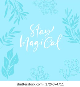Lettering quotes motivation for life and happiness. Inspirational quote for posters, wall art and social media. White letters on blue.