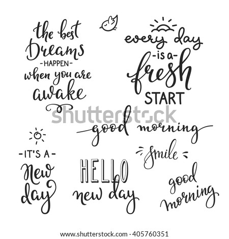 Lettering Quotes Set Motivation Life Happiness Stock Vector Royalty