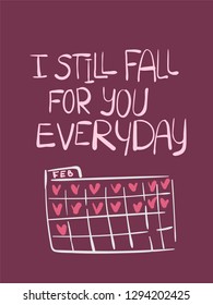 lettering quotes vector valentine card