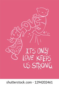 lettering quotes vector valentine card