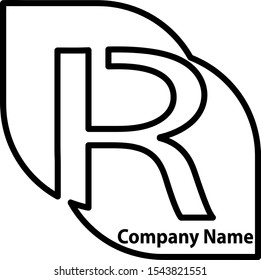 Lettering R on simple logo for your company