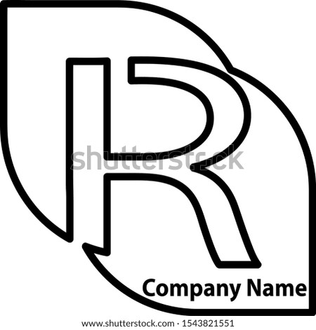 Lettering R on simple logo for your company