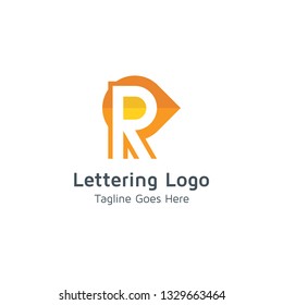 Lettering R Vector