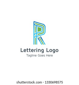 Lettering R Vector