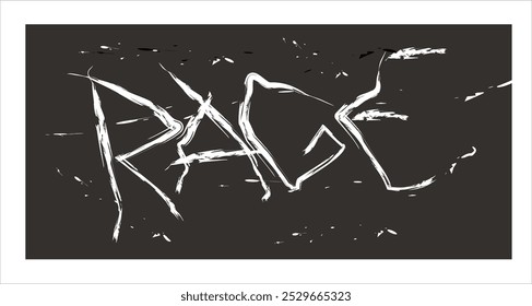 lettering of rage word in abstract illustrations 