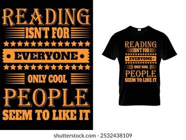  Lettering reading Book Tshirt Design