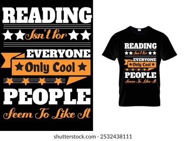  Lettering reading Book Tshirt Design