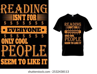  Lettering reading Book Tshirt Design