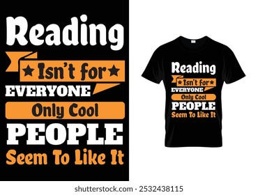  Lettering reading Book Tshirt Design