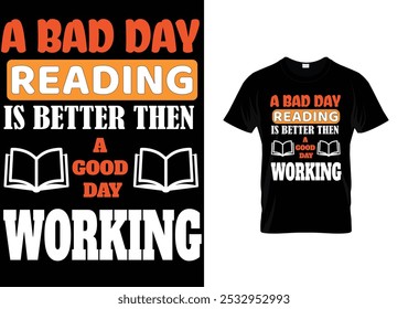  Lettering reading Book Tshirt Design