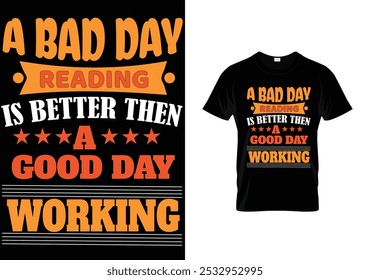  Lettering reading Book Tshirt Design