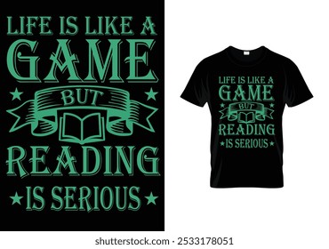  Lettering reading Book Tshirt Design
